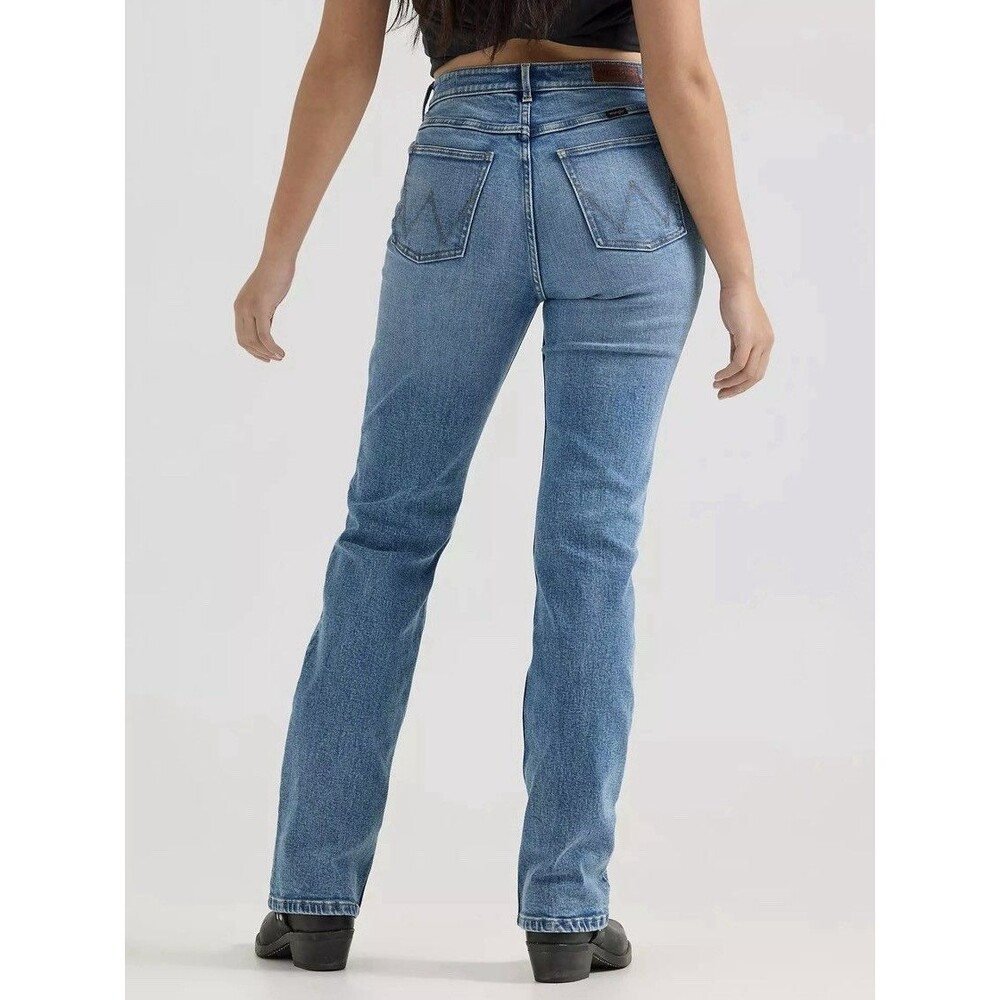 Wrangler High Rise True Straight Leg Jeans Denim Women's Blue Size 16 33x30